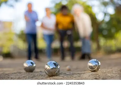 Below metal petanque balls foreground 260nw 2245353843